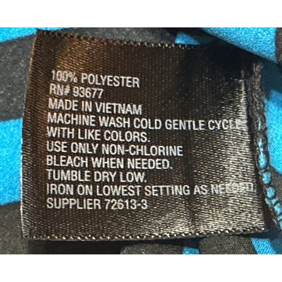 Worthington Chevron Ruffled Blouse Short-Sleeved 100% Polyester Women's Size M - Picture 7 of 14